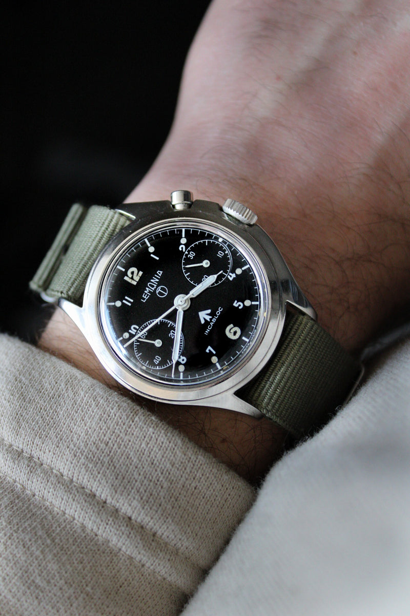 Lemania on sale raf chronograph